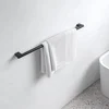 Image de KEUCO Badhanddoekhouder van metaal, zwart mat, 80 cm lang, voor badkamer of sauna, voor handdoeken, wandmontage, handdoekstang, Plan Black Selection