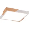 Image de Reality - LED Plafondlamp - Plafondverlichting - 20W - Warm Wit 3000K - Dimbaar - Vierkant - Wit - Kunststof