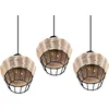 Image de Reality - LED Hanglamp - Hangverlichting - E27 Fitting - 3-lichts - Rond - Bruin - Aluminium