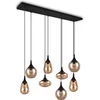Image de TRIO LUMINA - Hanglamp - Zwart mat - excl. 8x E14 40W - Aanpasbaar in hoogte - Amber glas
