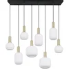 Image de TRIO DIVA - Hanglamp - Messing mat - Wit glas - excl. 8x E27 8,5 W - Plafondbevestiging - In hoogte verstelbaar