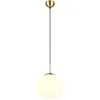 Image de Ovale hanglamp Fomento Ø 30cm - messing met wit glas - 363100108