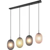 Image de TRIO FACETTE - Hanglamp - Zwart mat - excl. 4x E27 4 W - Plafondbevestiging - In hoogte verstelbaar