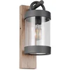 Image de TRIO SAMBESI - Wandlamp - Hout element - excl. 1x E27 4 W - Schemersensor - Wandmontage - Buitenverlichting - IP44