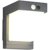 Image de REALITY COLOMBO - Wandlamp - Zwart mat - incl. 1x SMD 5,5 W - Bewegingssensor - Schemersensor - Helderheid instelbaar - Oplaadbaar - Zonne-energie - Bewegingssensor en orientatielicht - Hybrid Solar - netvoeding - Buitenverlichting - IP44