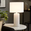 Image de Tafellamp Nachtlamp wit keramiek Woonkamerlamp Textiel leeslamp Tafellamp, 1x E27, DxH 28 x 51 cm