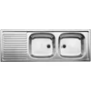 Image de Blanco Top EZS Inbouwspoeltafel - 123.5x43.5cm - 2 wasbakken - dikte 0.7mm - bevestigingsclips - omkeerbaar - RVS