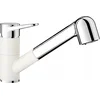 Image de Blanco Wega-S II Keukenmengkraan Silgranit-Look Wit/Chroom met Uittrekbare Uitloop