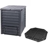 Image de GARANTIA THERMO-WOOD compostbak 600 L incl. bodemrooster antraciet-bruin