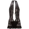 Image de Cottelli Collection   Erotische Jurk met Open Voorzijde met Strass Elementen en Open Kruis   Maat M - Zwart