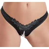 Image de Cottelli Collection   Open Kruis String met Parel Spreider voor Spanning en Sensatie tijdens het Dragen   Maat XL   Zwart
