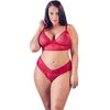 Image de Cottelli Plus Size    Lingerie Set met Open String voor Uitstraling vol Passie   Maat XL   Rood