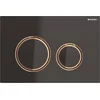 Image de Geberit Sigma21 bedieningplaat, 2-toets spoeling frontbediening voor toilet 24.6x16.4cm rood goud / zwart