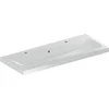 Image de Geberit Icon Light wastafel 120x48x16cm 1 wasbak 2 kraangaten Links en rechts met overloopgat Keramiek Wit glans
