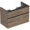 Image de Geberit iCon wastafelonderkast 88.8x61.5x47.6cm 2 lades met softclose Spaanplaat Noten