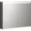 Image de Geberit Option spiegelkast 2 dubbelzijdige spiegeldeuren met led verlichting 90x70x15cm
