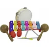 Image de DIMAVERY instrumenten voor kinderen - 7 delig - instrumenten speelgoed - xylofoon - tamboerijn - triangel - 2x sambaballen - schud eieren - hout