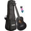 Image de Cascha HH 2305L tenor ukelele zwart met gigbag - linkshandig