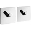 Image de Zack Duplo handdoekhaak 4.2x4.2cm vierkant zelfklevend Hoogglans Gepolijst RVS set van 2