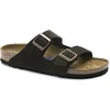 Image de Birkenstock Arizona donkerbruin suède zacht voetbed regular sandalen uni (951311)