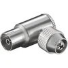 Image de Goobay Rechthoekige coax-koppeling met schroefbevestiging, schroefbare metalen coax-stekker