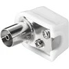Image de Goobay Rechthoekige coax-koppeling met schroefbevestiging, slank, plastic adapter-contrastekker
