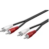 Image de Goobay Stereo-audiokabel 1,5 m, 2 cinch naar 2 cinch, flexibele PVC-kabel met kleurgecodeerde connectoren, voor hifi-systemen en DJ-mengpanelen