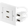Image de HDMI  wandcontactdoos, verguld, 2x HDMI  aansluiting (type A) > 2x HDMI  aansluiting (type A)