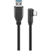 Image de USB-C haaks (links/rechts) naar USB-A kabel - USB3.0 - tot 0,9A / zwart - 0,50 meter