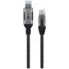 Image de USB-A (m) naar RJ45 (m) - Gigabit Ethernet Kabel - Nylon Sleeve - 5 meter - Zwart/Grijs