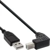 Image de USB-A naar USB-B haaks (beneden) kabel - USB2.0 - tot 1A / zwart - 0,50 meter