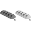 Image de Zelfklevende kabelhouders voor 5 kabels - 6 stuks / wit/grijs
