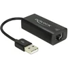 Image de DeLOCK USB-A naar RJ45 Fast Ethernet LAN adapter - USB2.0 - CAT5 / zwart - 0,10 meter