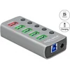 Image de DeLOCK USB hub met 4+1 poorten en aan/uit schakelaars - USB3.0 - externe 12V voeding / grijs - 0,80 meter