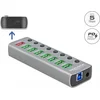 Image de DeLOCK USB hub met 7+2 poorten en aan/uit schakelaars - USB3.0 / PD 27W - externe 12V voeding / grijs - 0,80 meter