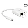 Image de Delock USB Type-C  Adapter to Gigabit LAN 10/100/1000 Mbps with Power Delivery port white