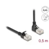Image de Delock RJ45 Network Cable Cat.6A S/FTP Slim 90° upwards angled / straight 0.5 m black