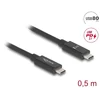 Image de Delock USB 80 Gbps Cable USB Type-C  male to male PD 3.1 240 W E-Marker coaxial 0.5 m black