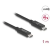 Image de Delock USB 80 Gbps Cable USB Type-C  male to male PD 3.1 240 W E-Marker coaxial 1 m black