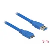 Image de Delock - USB 3.0 Micro Kabel - Blauw - 3 meter