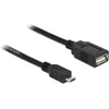 Image de Delock - USB 2.0 Micro kabel - OTG Adapter - Zwart - 0.5 meter