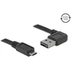 Image de Micro USB naar Easy-USB-A haaks (links/rechts) kabel - USB2.0 - tot 2A / zwart - 5 meter