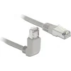 Image de S/FTP CAT6a 10 Gigabit netwerkkabel haaks naar beneden / recht / grijs - LSZH - 0,50 meter