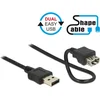 Image de Easy-USB naar Easy-USB vormbare verlengkabel - USB2.0 - tot 0,5A / zwart - 0,50 meter