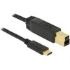 Image de USB-C naar USB-B kabel - USB3.1 Gen 2 - tot 3A / zwart - 1 meter