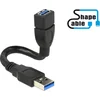 Image de USB naar USB vormbare verlengkabel - USB3.0 - tot 2A / zwart - 0,15 meter