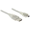 Image de USB Mini B naar USB-A kabel met ferriet kern - USB2.0 - tot 2A / transparant - 0,50 meter