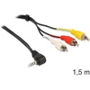 Image de Kabel stereo -aansluiting 3,5 mm 4 pin mannelijk schuin> 3 x rca mannelijk 1,5 m