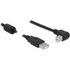 Image de USB-A naar USB-B haaks (beneden) kabel - USB2.0 - tot 2A / zwart - 0,50 meter