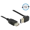 Image de Easy-USB-A haaks (boven/beneden) naar USB-A verlengkabel - USB2.0 - tot 2A / zwart - 0,50 meter